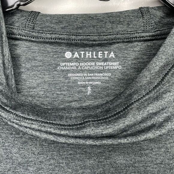 ATHLETA Womens Uptempo Elevate Hoodie Sweatshirt NEW S Black Heather Lightweight - Picture 14 of 16